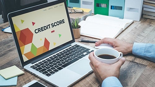 Credit Score Check on Laptop